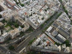 Aerial view of Avenue du Maine from Montparnasse Tower in Paris