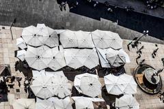 Piazza view from the tower in Italy