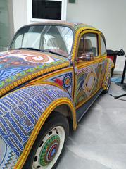 Huichol artisans' decorated Volkswagen at the Museum of Popular Art