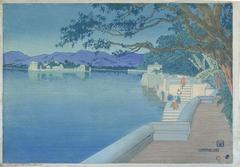 Udaipur 1916 woodblock print by Charles Bartlett