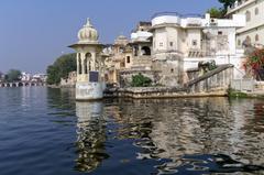 Old houses at the North-East bank of Lake Pichola, Udaipur