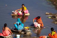 Dhobi ghat by Lake Pichola