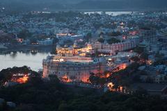 Evening view of City Palace in Udaipur