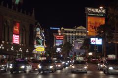 Las Vegas Strip looking south between the Mirage and the Venetian