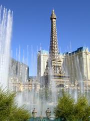 Paris' Eiffel Tower and Bellagio Fountains in Las Vegas