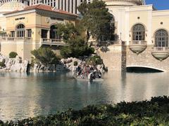 Fountains of Bellagio being cleaned