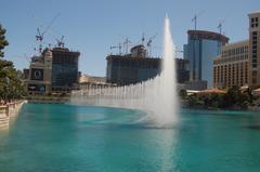 Fountains at Bellagio with Project CityCenter construction in background