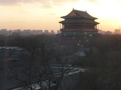 The Drum Tower of Beijing with a clear sky background