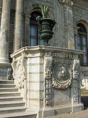 Dolmabahçe Palace in Istanbul with architectural details visible