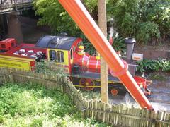 a train at Busch Gardens Tampa passing through a lush green area