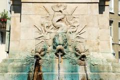 Belgian capital Brussels Anspach Fountain built in 1897