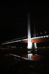 Bolte Bridge at night from old docks