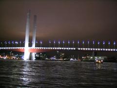 Bolte Bridge at night in Melbourne, Australia