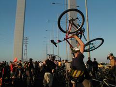 Cyclists on Bolte Bridge during Melbourne Critical Mass