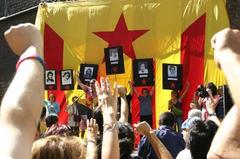 Catalan independence demonstration at Fossar de les Moreres, Barcelona