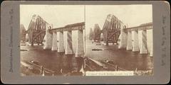 Group of 7 stereograph views of the Forth Bridge in Queensferry, Scotland