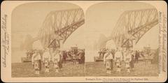 Stereograph views of the Forth Bridge in Queensferry, Scotland