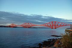 Forth Bridge seen from Queensferry in Scotland