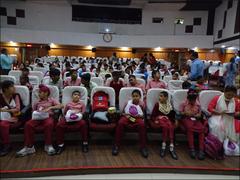 Special needs children watching film show at Fort William, Kolkata