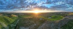 Isola d'Arbia sunset aerial view