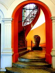 Ho Chi Minh City Museum of Fine Arts interior with artistic staircase