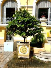 Ho Chi Minh City Museum of Fine Arts exterior with a beautiful golden ceramic basin