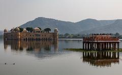 Jal Mahal in the middle of Man Sagar Lake in Jaipur, India