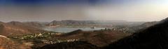 Panoramic view of Jaipur from the surrounding hills