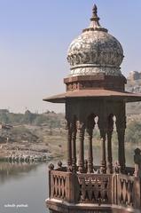 Entrance at Jaswant Thada with intricate marble carvings