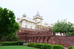 Jaswant Thada monument in Jodhpur, India with clear blue sky