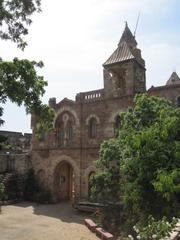 Prag Mahal with earthquake damage to the top tower, Bhuj, India