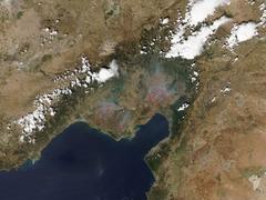 2015 satellite picture: Fires in south central Turkey