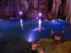 Cenote Dzitnup with a hole in the ceiling