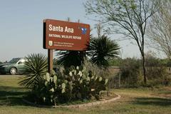 Santa Ana National Wildlife Refuge sign among cacti