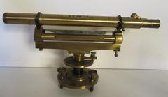 Historical brass telescope with level by Giovanni Battista Rodella