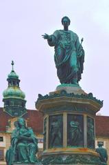 Vienna cityscape with St. Stephen's Cathedral and Danube River