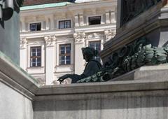 Kaiser Franz I monument at Hofburg Palace, Vienna, depicting the seated figure of Justice