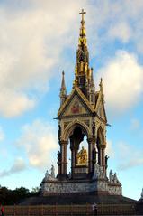 Albert Memorial in London surrounded by green park area