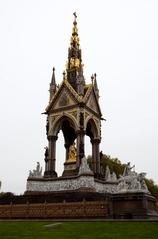 Albert Memorial in Kensington Gardens under a clear blue sky