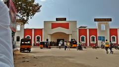 Dharmabad Railway Station platform and building