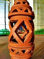 Amar Jawan Jyoti memorial at India Gate in New Delhi at night