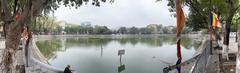 Pond in front of Hai Ba Trung Temple in Hai Ba Trung District, Hanoi