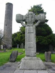 Unfinished Cross and Round Tower in Kells, County Meath