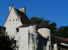 Roofs of the logis de Bourdeilles, Chancelade Abbey, viewed from the park