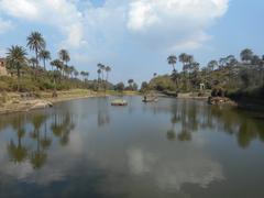 A lake in Achalgarh, Mount Abu with surrounding hills