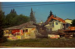 House destroyed by an excavator in Invermere, British Columbia