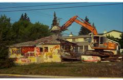 house destroyed by an excavator in Invermere, British Columbia