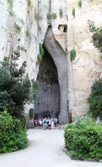 Exterior view of Dionisio's Ear in Siracusa