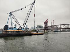 Roosevelt Island Tidal Energy installation with Verdant Power underwater turbines