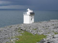 Black Head Lighthouse with Galway Bay in the background